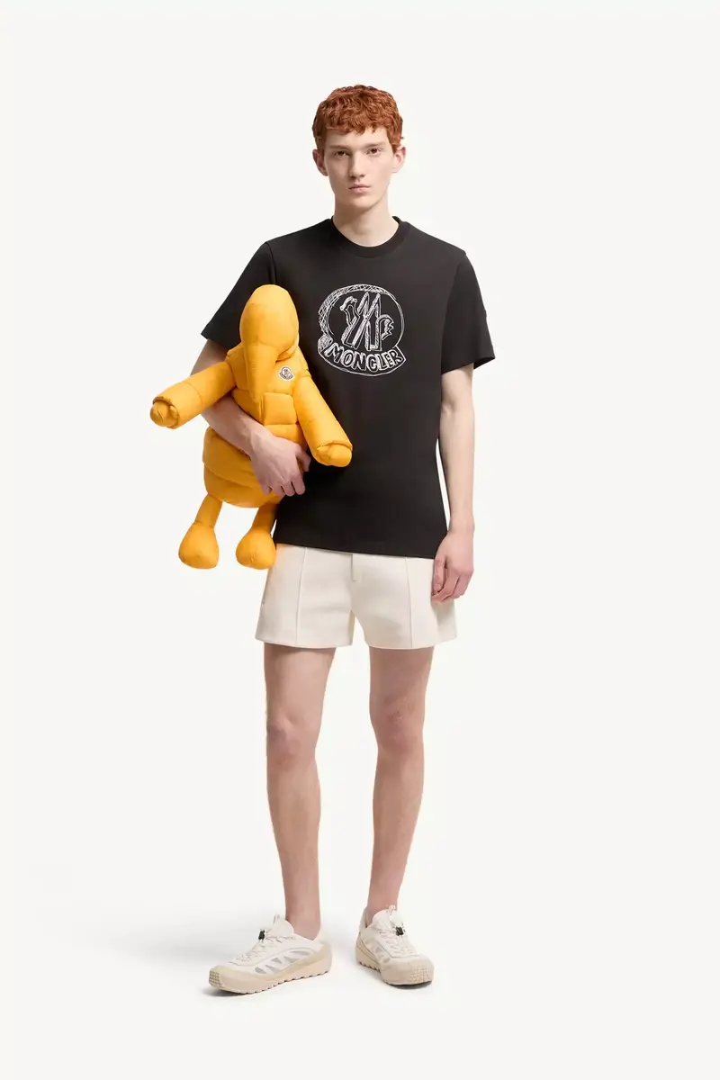 Moncler Sketch Embroidered Logo Cotton T-shirt | Thumbnail 3