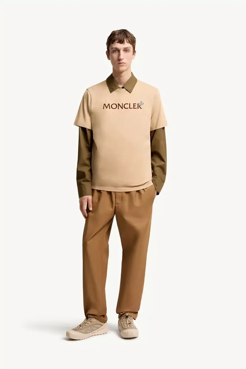 Moncler Flocked Logo Cotton T-shirt | Thumbnail 3 Moncler Flocked Logo Cotton T-shirt | Thumbnail 3