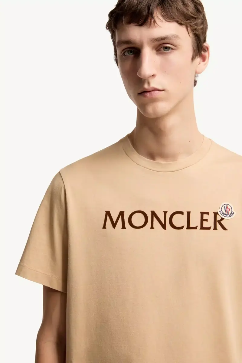 Moncler Flocked Logo Cotton T-shirt | Thumbnail 7 Moncler Flocked Logo Cotton T-shirt | Thumbnail 7