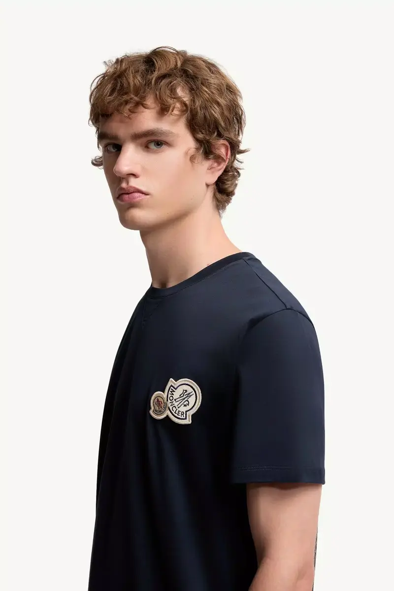 Moncler Double Logo Patch Cotton T-shirt | Thumbnail 4