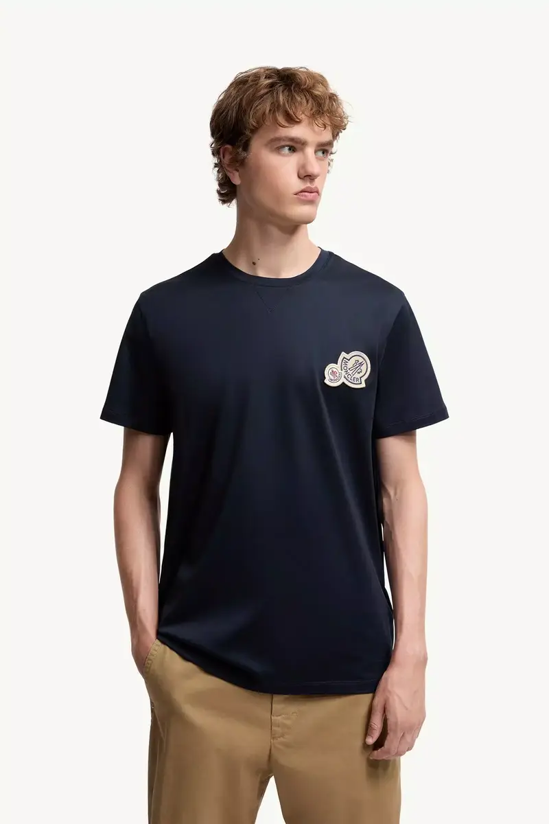Moncler Double Logo Patch Cotton T-shirt | Thumbnail 5