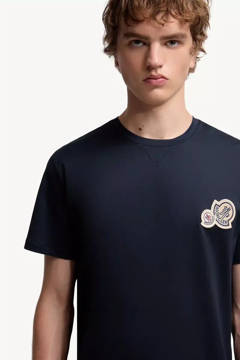 Moncler Double Logo Patch Cotton T-shirt | Thumbnail 7