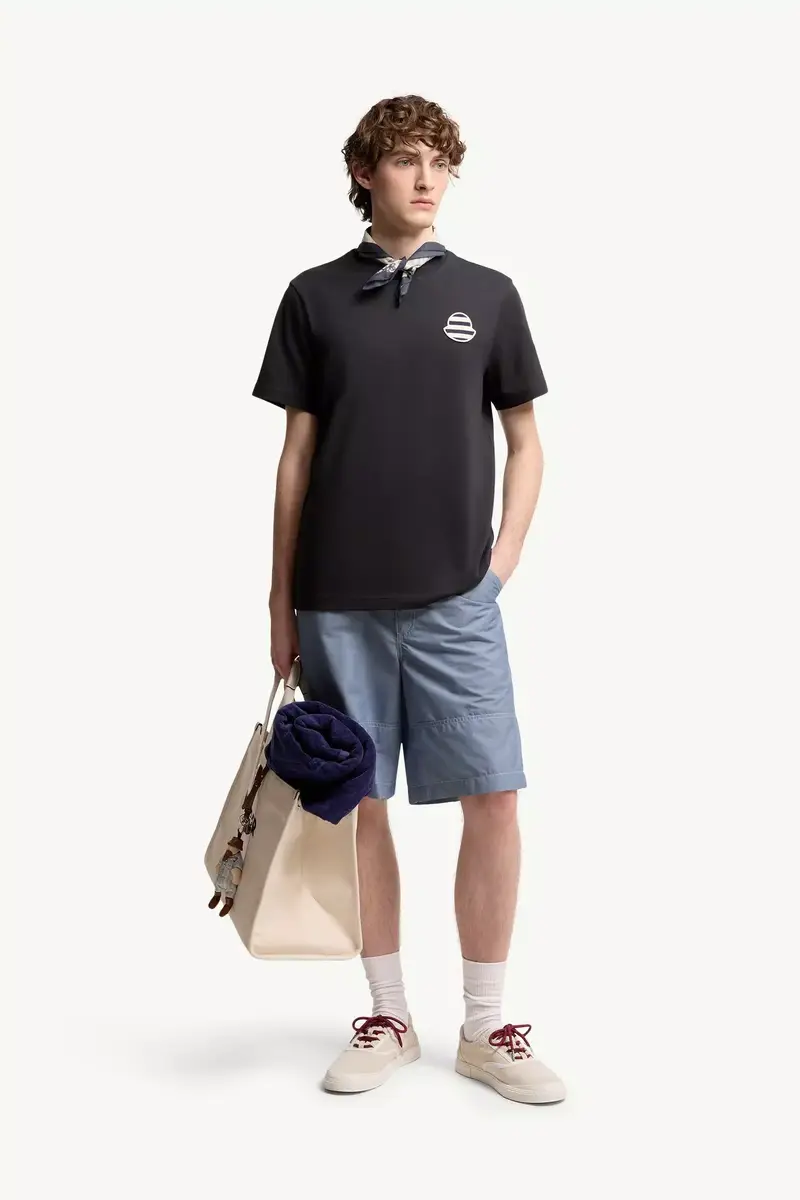 Moncler Striped Logo Cotton Jersey T-shirt | Thumbnail 2