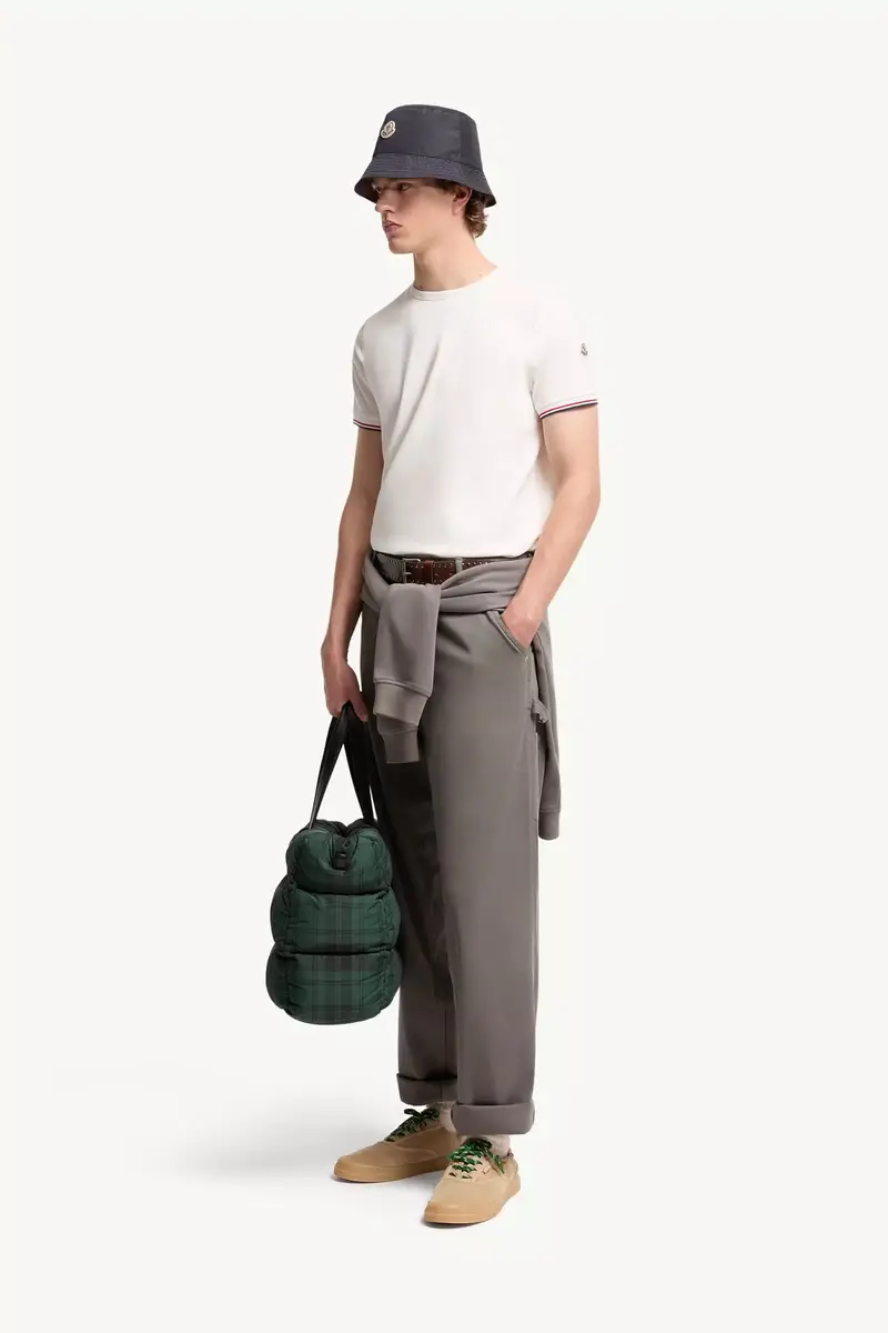 Moncler Tricolor-trimmed Cotton T-shirt | Thumbnail 2 Moncler Tricolor-trimmed Cotton T-shirt | Thumbnail 2