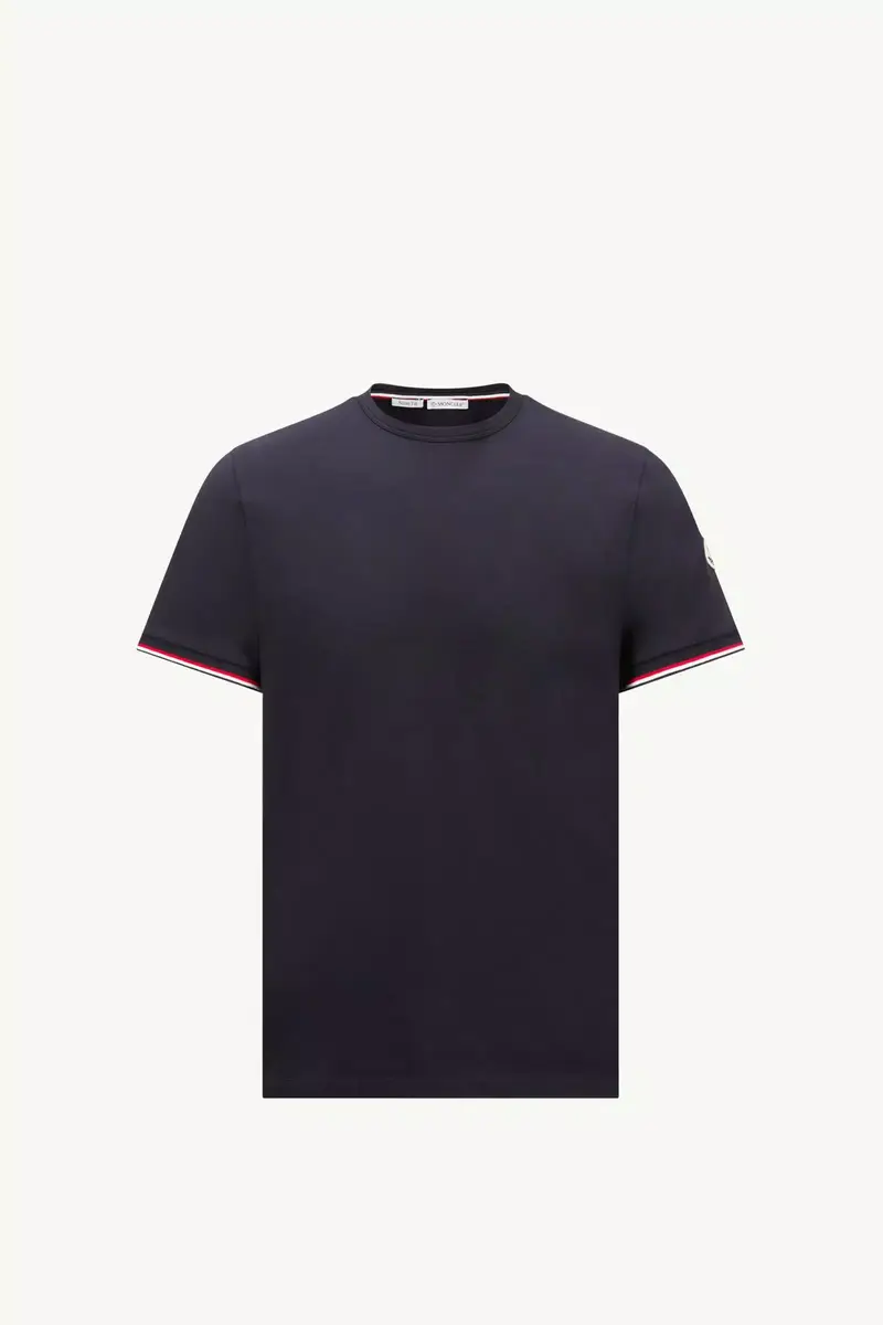 Moncler Tricolor-trimmed Cotton T-shirt | Thumbnail 2