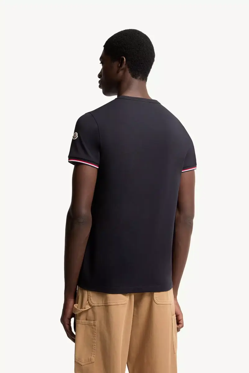 Moncler Tricolor-trimmed Cotton T-shirt | Thumbnail 6