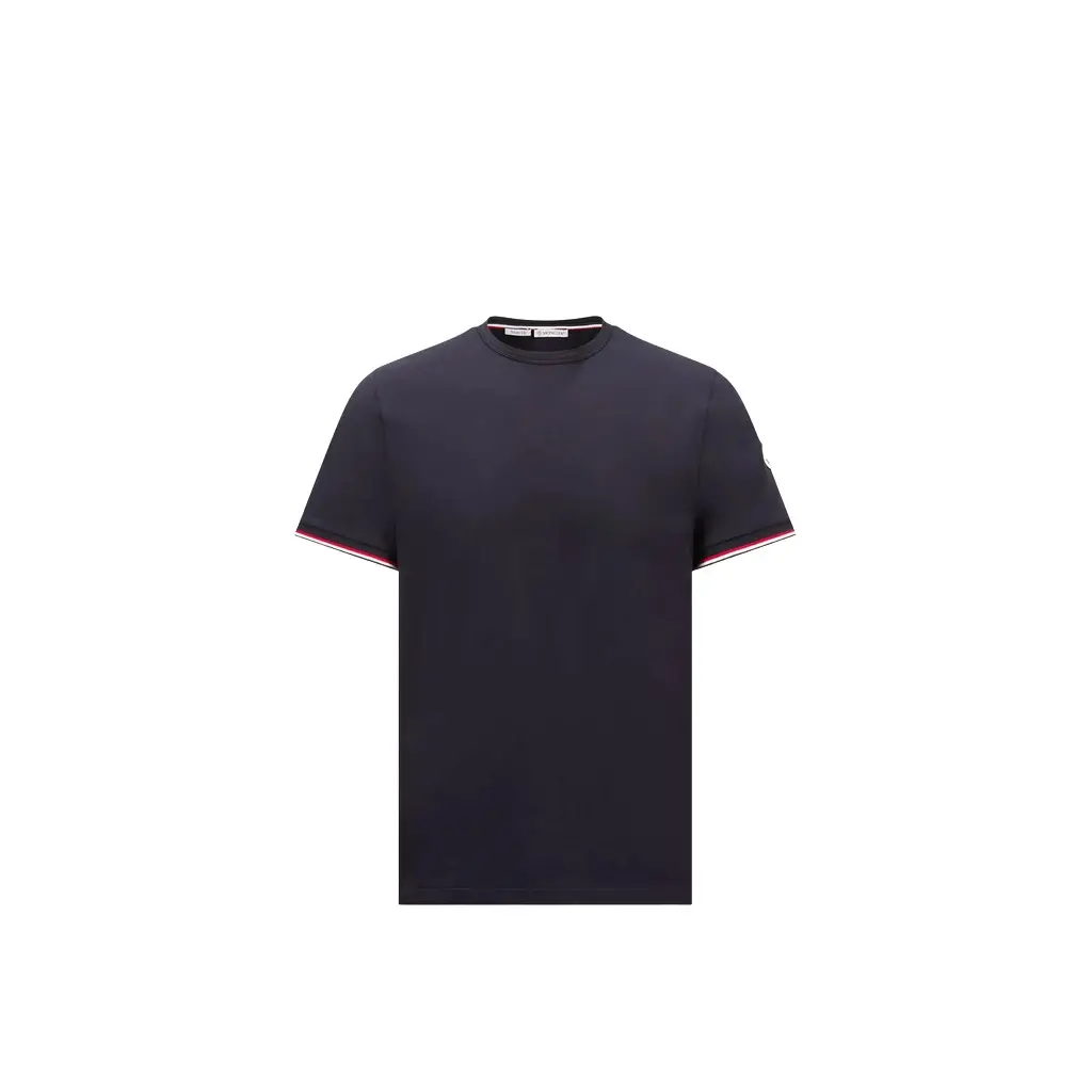 Tricolor-trimmed Cotton T-shirt