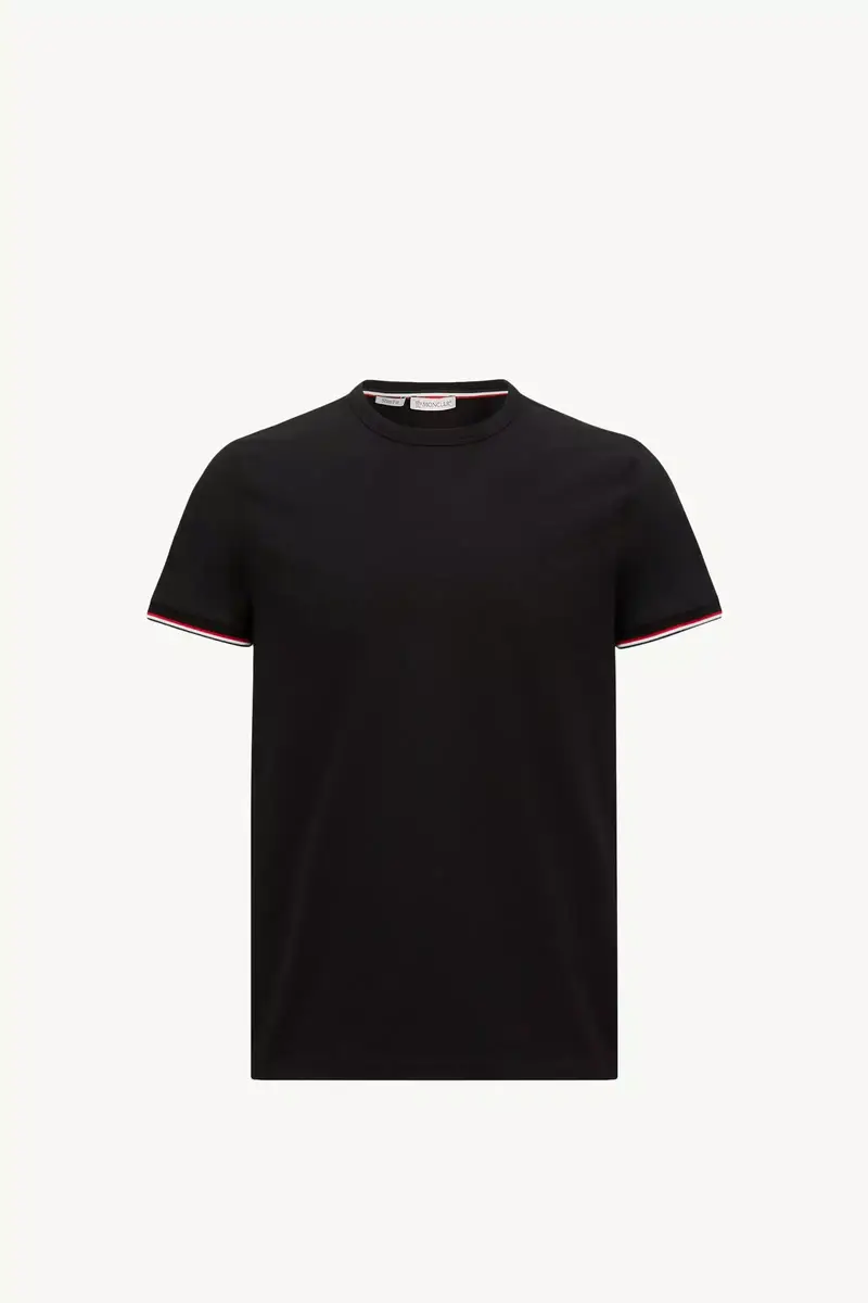 Moncler Tricolor-trimmed Cotton T-shirt | Thumbnail 2 Moncler Tricolor-trimmed Cotton T-shirt | Thumbnail 2