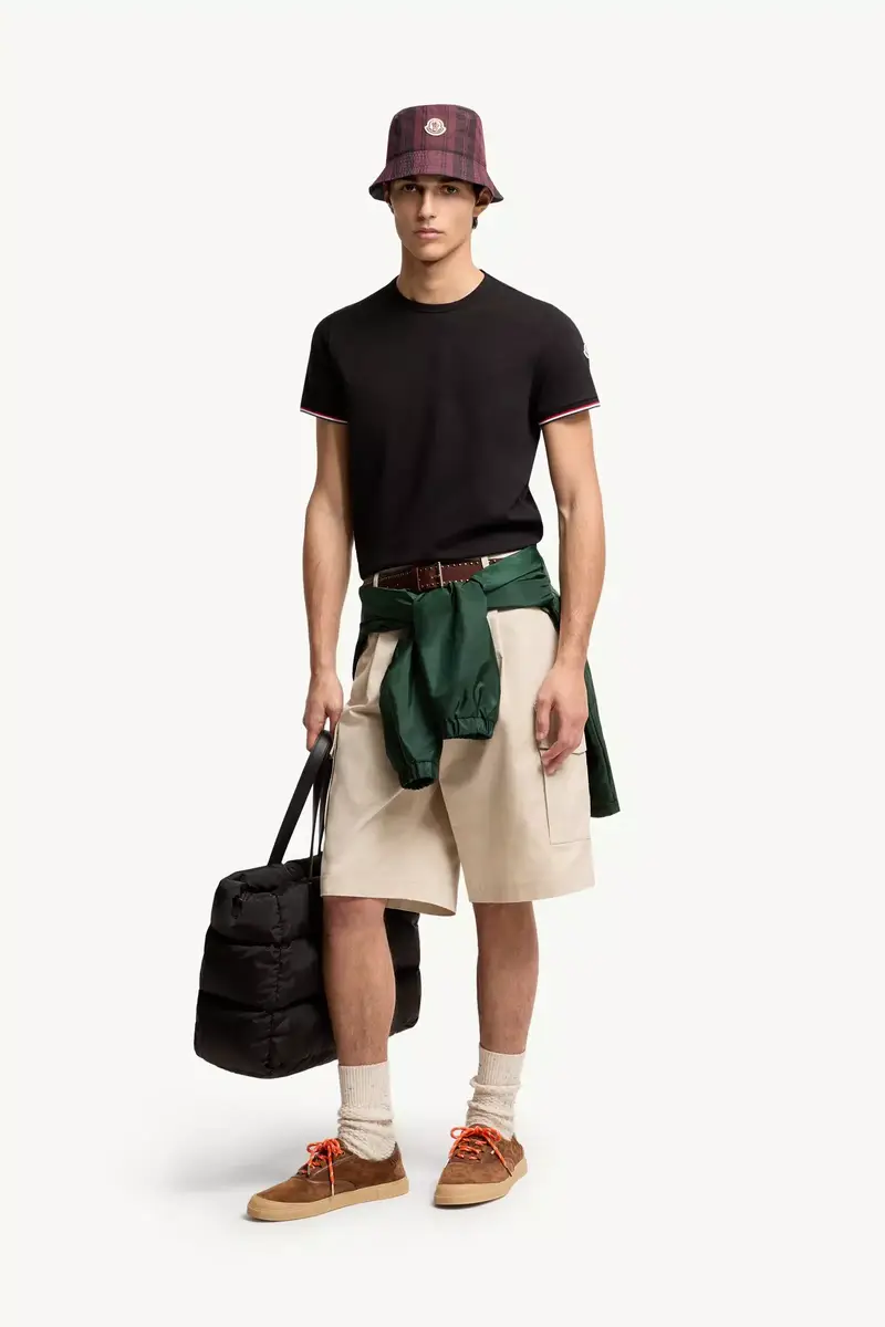 Moncler Tricolor-trimmed Cotton T-shirt | Thumbnail 3 Moncler Tricolor-trimmed Cotton T-shirt | Thumbnail 3