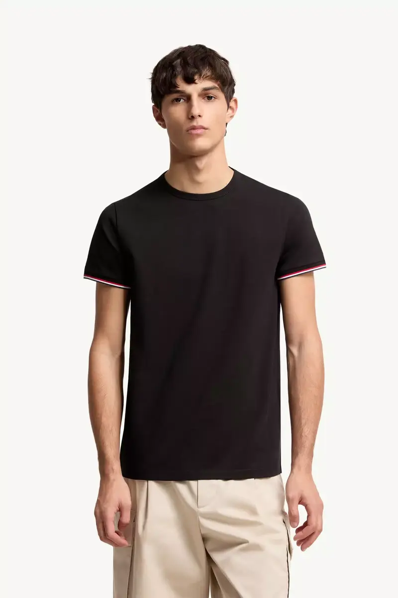 Moncler Tricolor-trimmed Cotton T-shirt | Thumbnail 5 Moncler Tricolor-trimmed Cotton T-shirt | Thumbnail 5