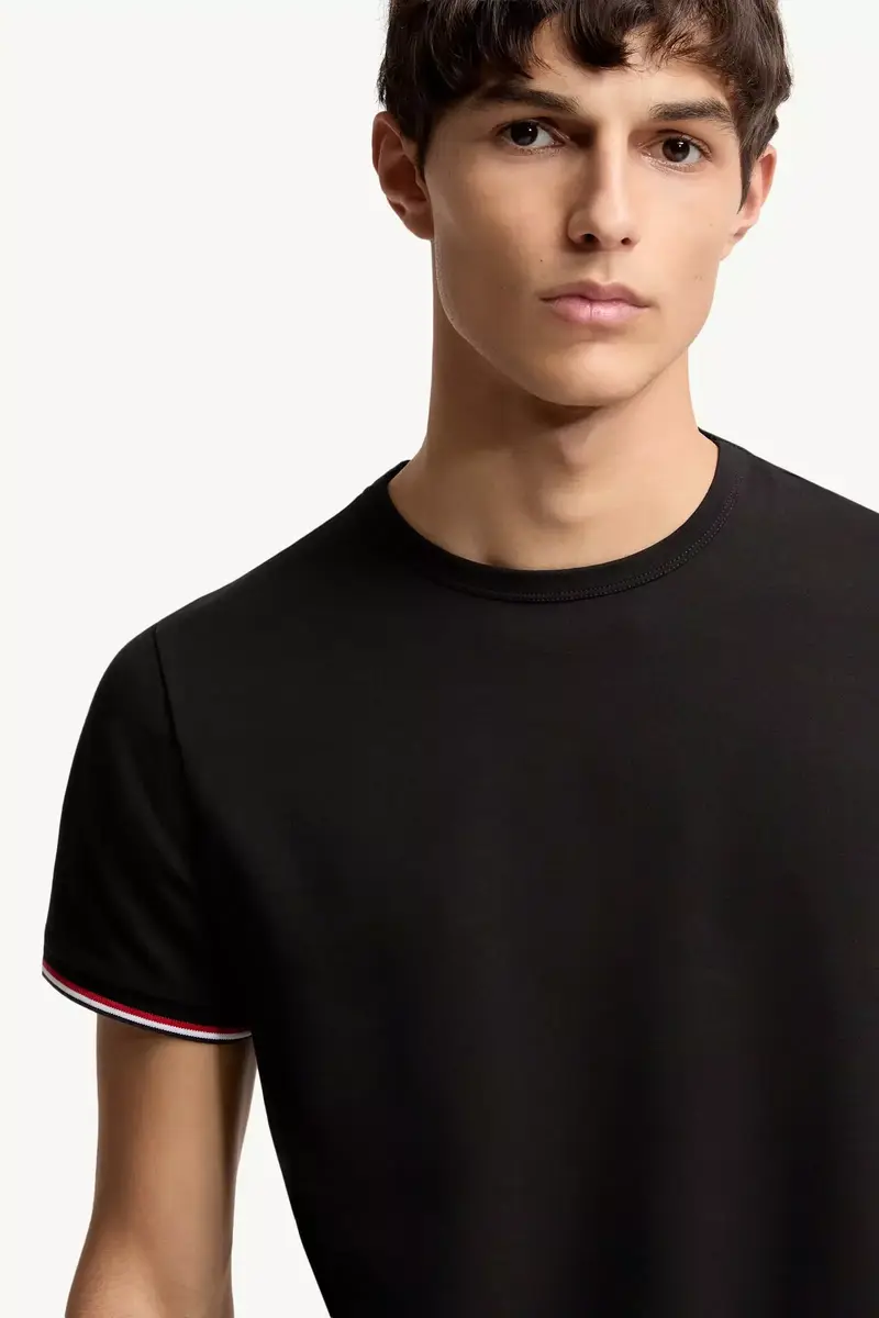 Moncler Tricolor-trimmed Cotton T-shirt | Thumbnail 7 Moncler Tricolor-trimmed Cotton T-shirt | Thumbnail 7