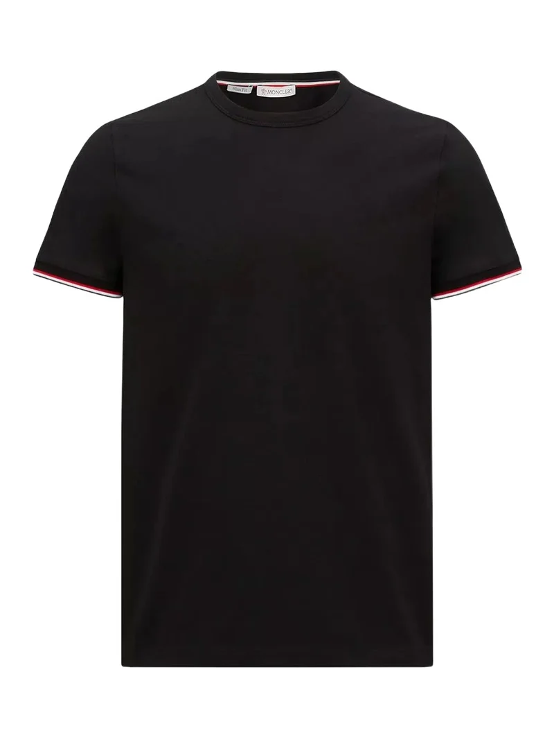 Moncler Tricolor-trimmed Cotton T-shirt