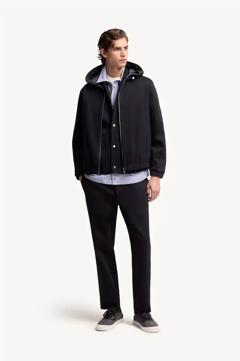 Moncler Leather Logo Cotton Blend Zip-up Hoodie | Thumbnail 3 Moncler Leather Logo Cotton Blend Zip-up Hoodie | Thumbnail 3