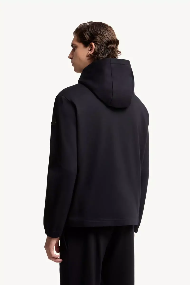 Moncler Leather Logo Cotton Blend Hoodie | Thumbnail 6 Moncler Leather Logo Cotton Blend Hoodie | Thumbnail 6