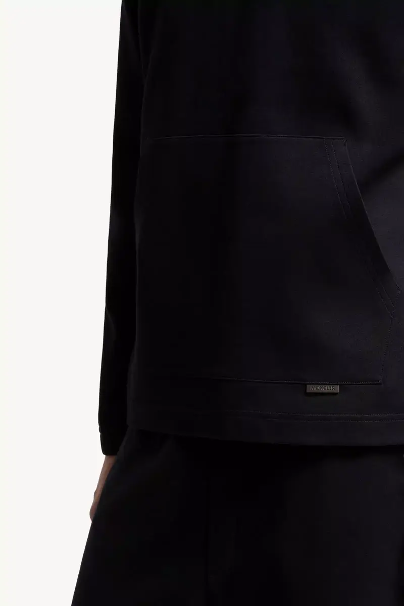 Moncler Leather Logo Cotton Blend Hoodie | Thumbnail 7 Moncler Leather Logo Cotton Blend Hoodie | Thumbnail 7