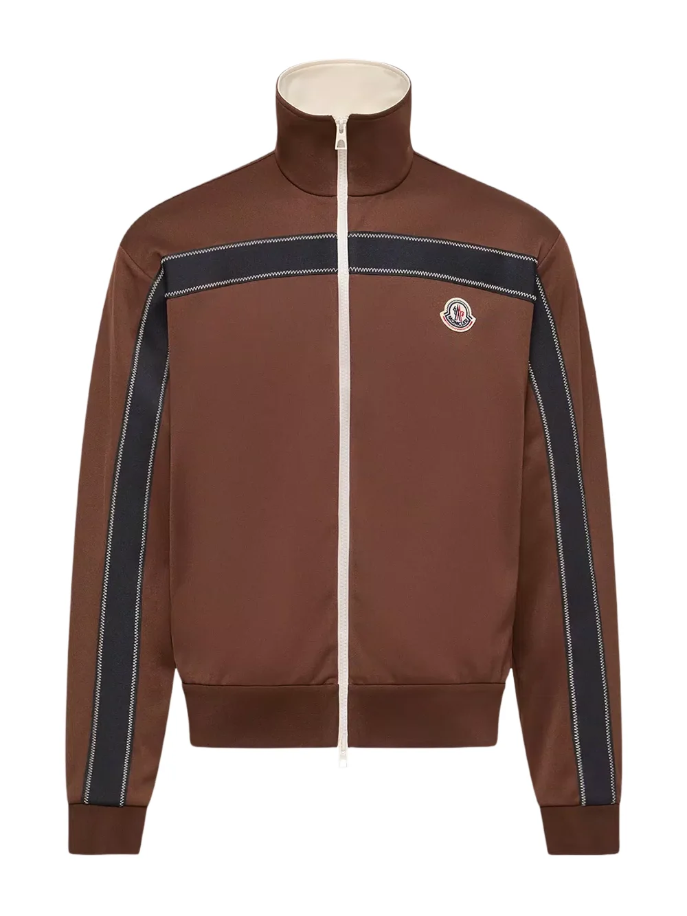 Topstitched Turtleneck Zip-up Sweatshirt