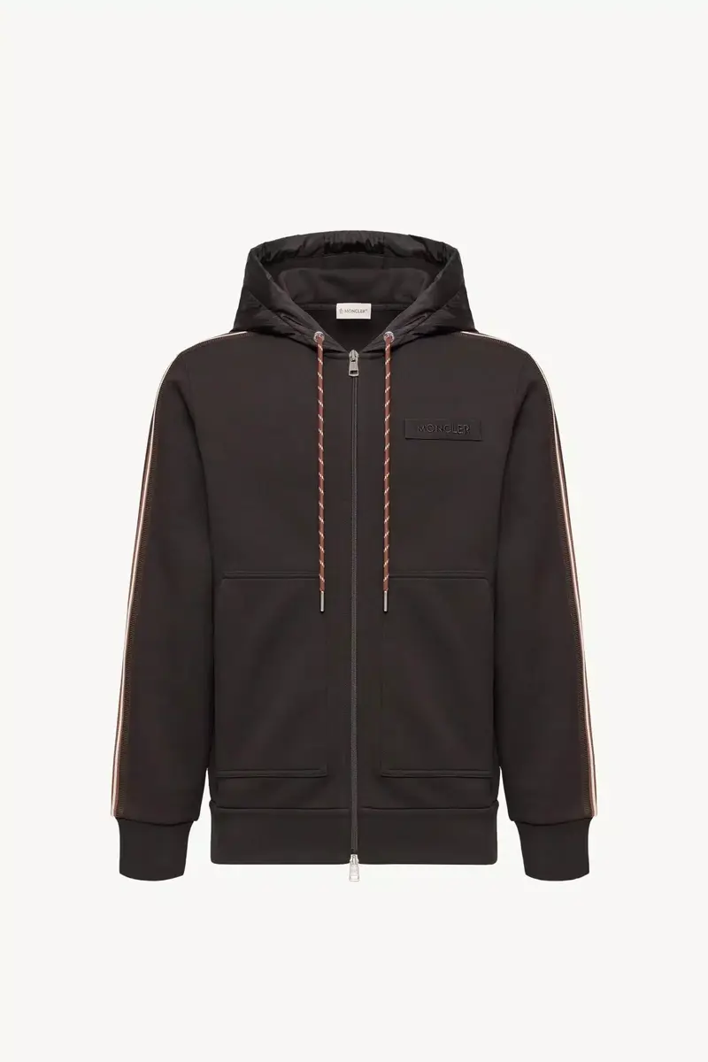 Moncler Striped Logo Cotton Hoodie | Thumbnail 2