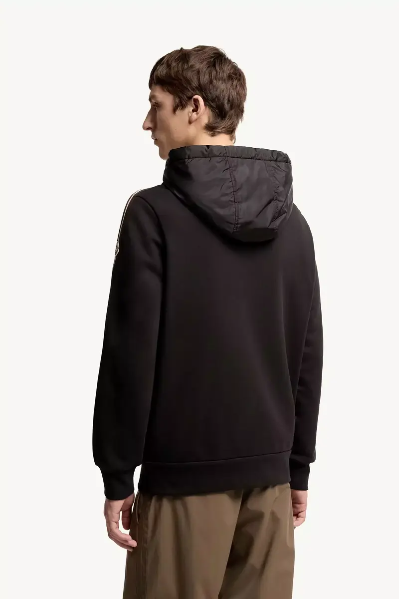Moncler Striped Logo Cotton Hoodie | Thumbnail 6