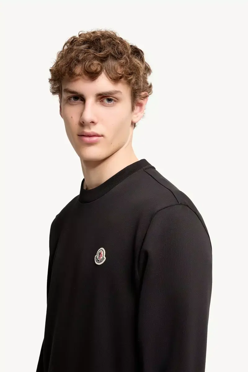 Moncler Logo Patch Cotton Sweatshirt | Thumbnail 4 Moncler Logo Patch Cotton Sweatshirt | Thumbnail 4