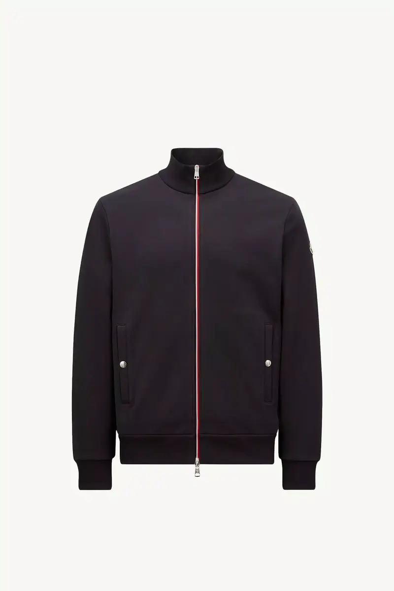 Moncler Tricolor-trimmed Cotton Zip-up Sweatshirt | Thumbnail 2