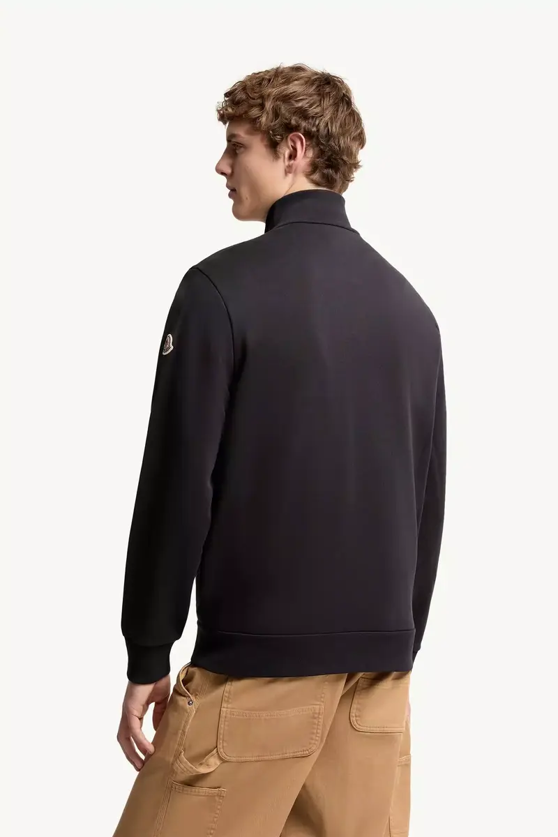 Moncler Tricolor-trimmed Cotton Zip-up Sweatshirt | Thumbnail 6