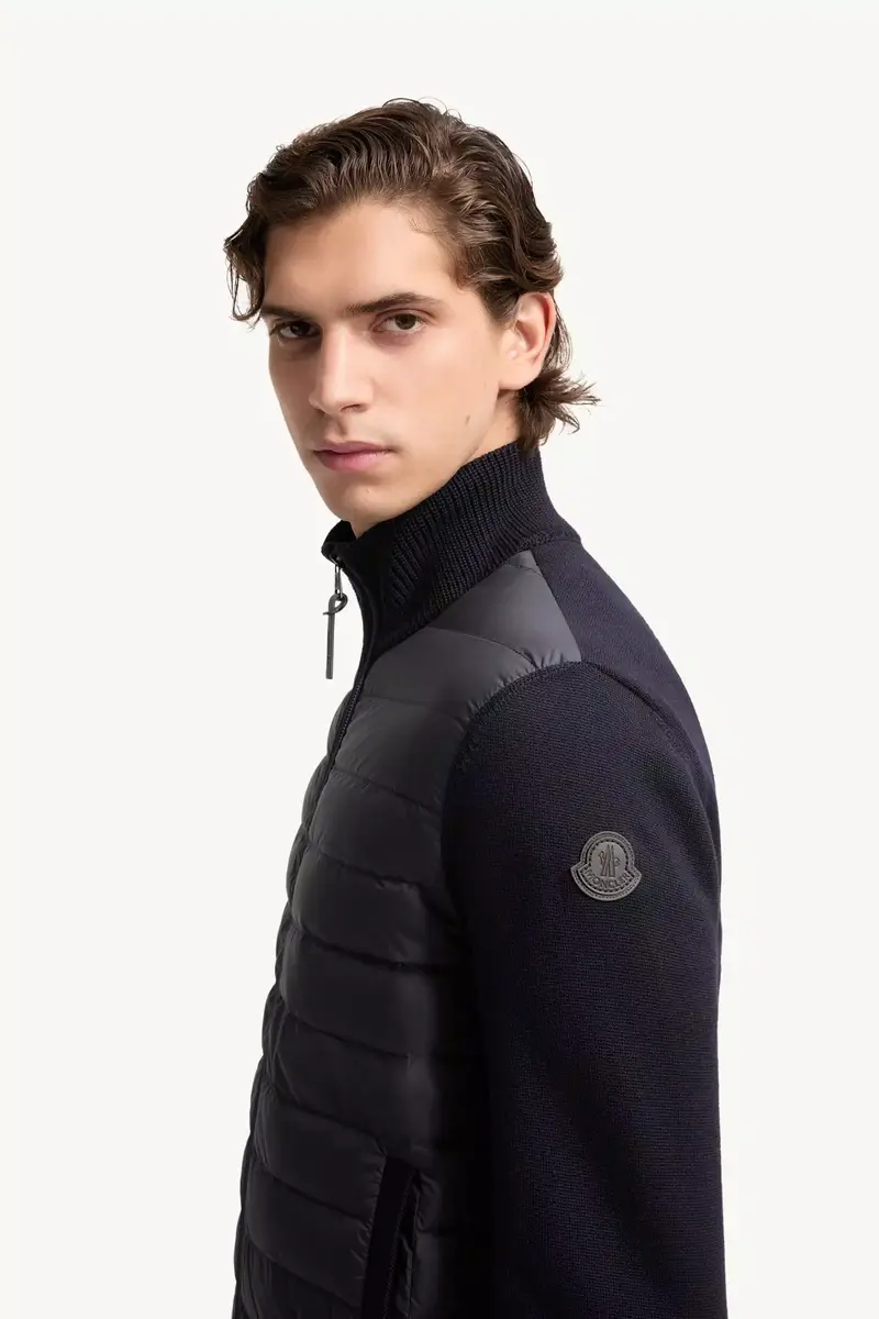 Moncler Padded Zip-up Wool Cardigan | Thumbnail 4 Moncler Padded Zip-up Wool Cardigan | Thumbnail 4