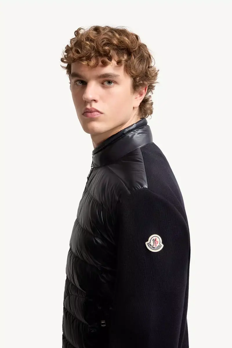 Moncler Padded Wool Zip-up Cardigan | Thumbnail 4 Moncler Padded Wool Zip-up Cardigan | Thumbnail 4