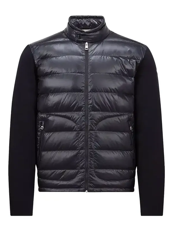 Padded Wool Zip-up Cardigan