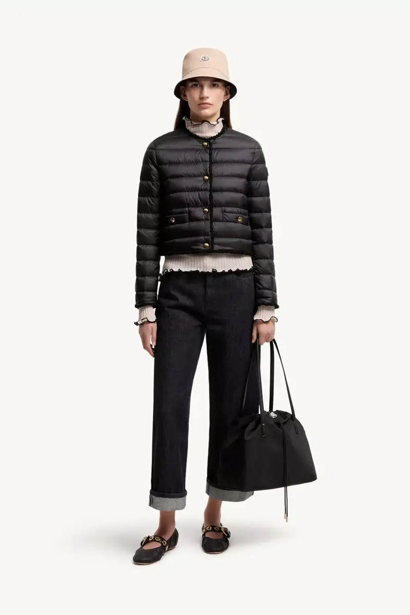 Moncler Fleurs Bouclé-trimmed Short Down Jacket | Thumbnail 3 Moncler Fleurs Bouclé-trimmed Short Down Jacket | Thumbnail 3