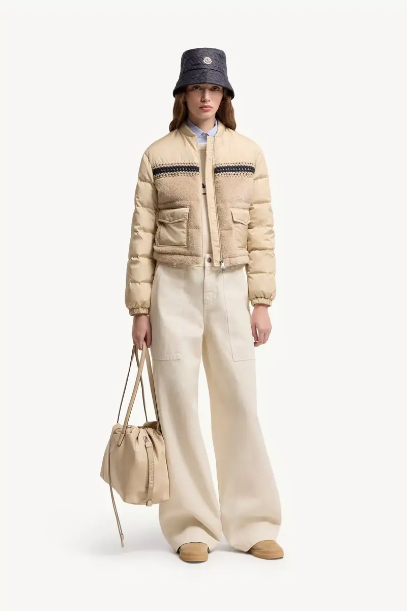 Moncler Leather Logo Cotton Pants | Thumbnail 2 Moncler Leather Logo Cotton Pants | Thumbnail 2