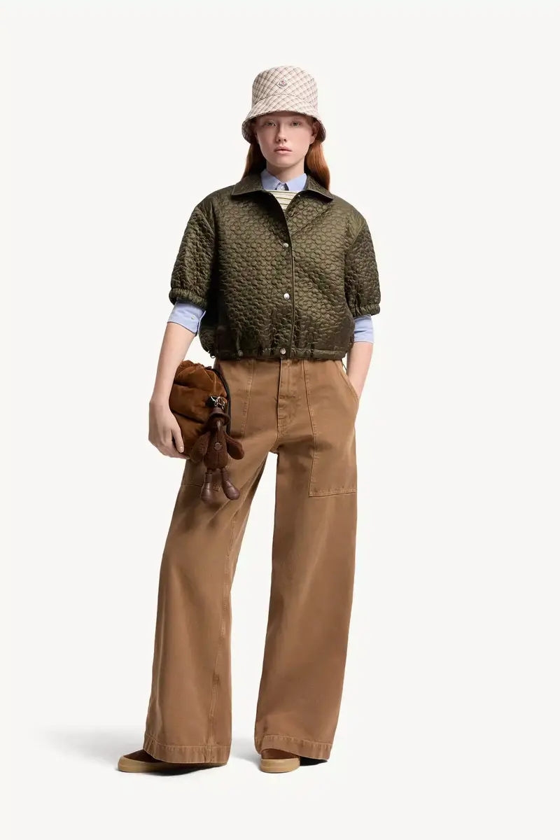 Moncler Leather Logo Cotton Pants | Thumbnail 3 Moncler Leather Logo Cotton Pants | Thumbnail 3