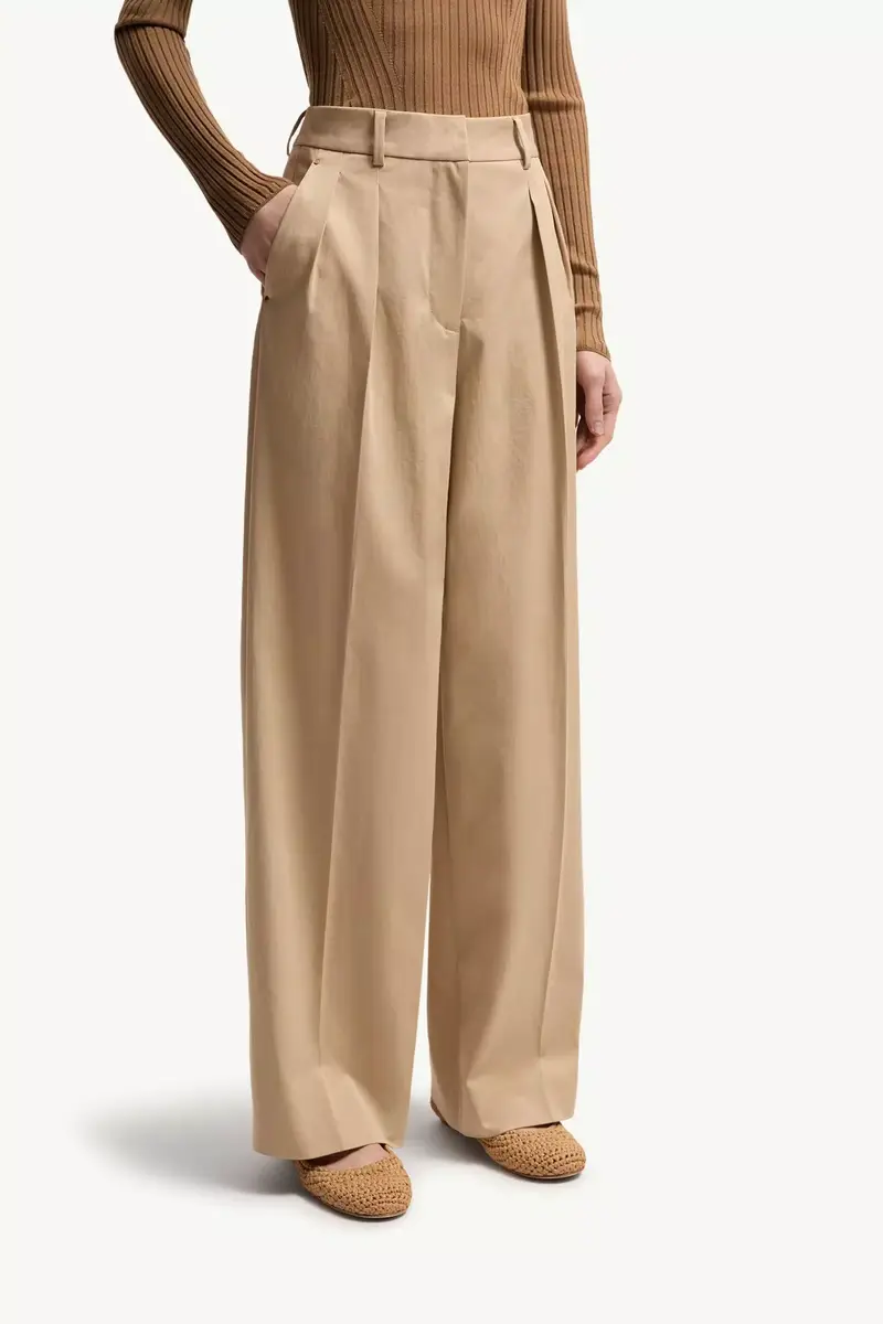 Moncler Cotton Gabardine Wide-leg Tailored Pants | Thumbnail 5 Moncler Cotton Gabardine Wide-leg Tailored Pants | Thumbnail 5
