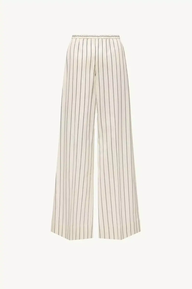 Moncler Striped Cotton & Silk Pants | Thumbnail 2 Moncler Striped Cotton & Silk Pants | Thumbnail 2