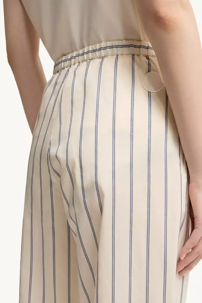 Moncler Striped Cotton & Silk Pants | Thumbnail 7 Moncler Striped Cotton & Silk Pants | Thumbnail 7