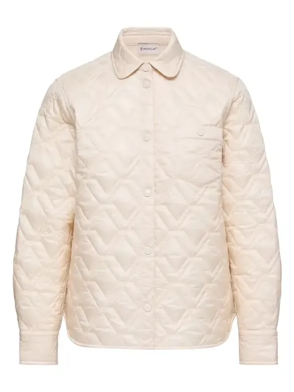 Diamond-quilted Padded Shirt Jacket