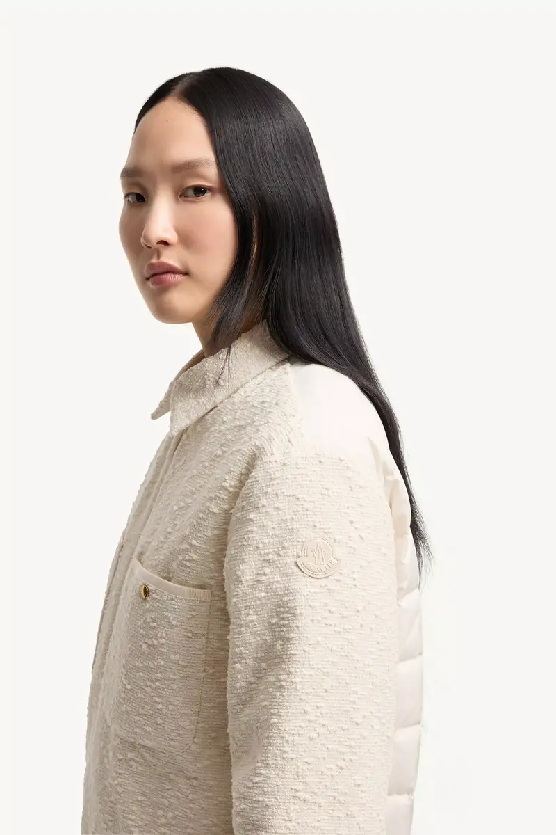 Moncler Cotton Blend Bouclé Down Shirt Jacket | Thumbnail 4 Moncler Cotton Blend Bouclé Down Shirt Jacket | Thumbnail 4