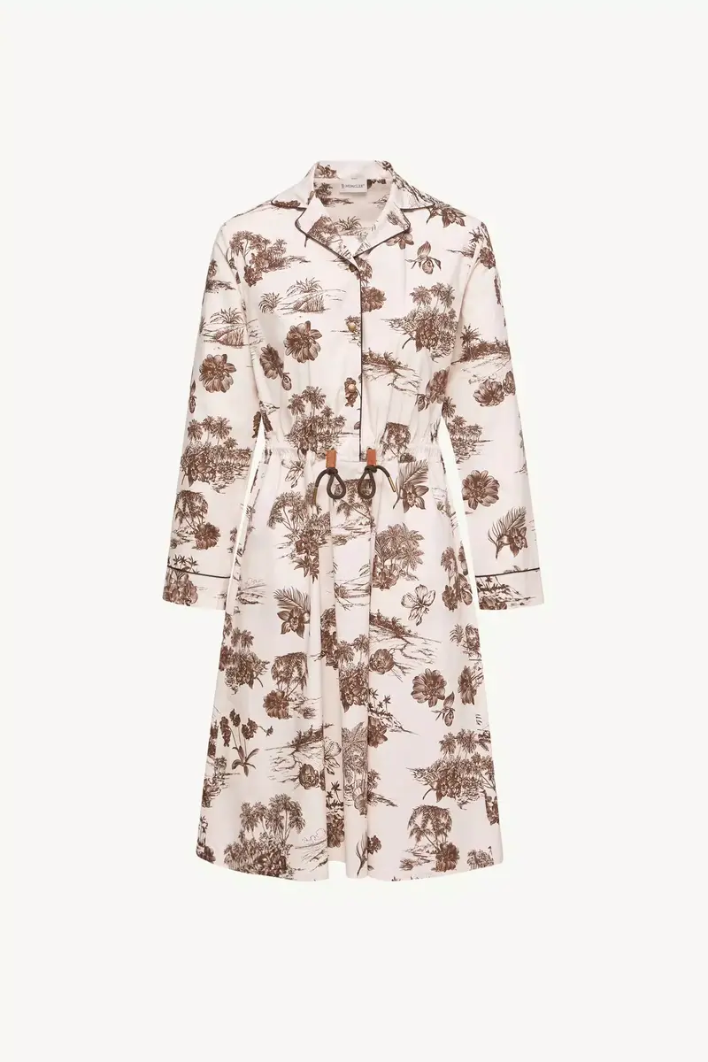 Moncler Floral Knee Length Shirt Dress | Thumbnail 2 Moncler Floral Knee Length Shirt Dress | Thumbnail 2