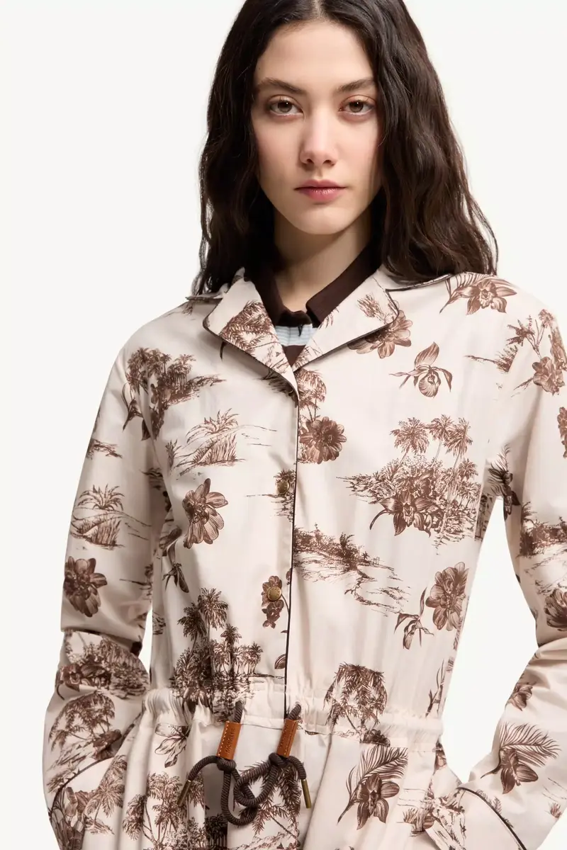 Moncler Floral Knee Length Shirt Dress | Thumbnail 7 Moncler Floral Knee Length Shirt Dress | Thumbnail 7