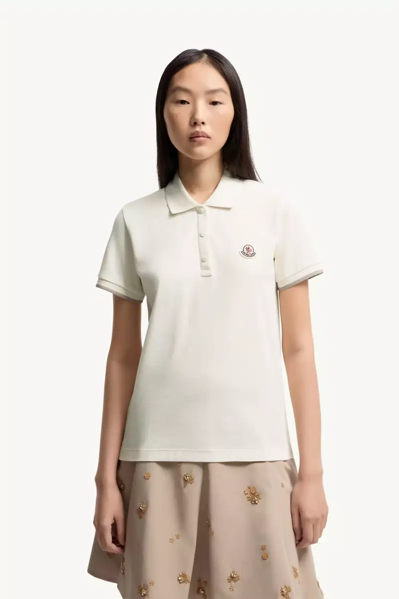 Moncler Logo Cotton Piquet Polo Shirt | Thumbnail 4 Moncler Logo Cotton Piquet Polo Shirt | Thumbnail 4