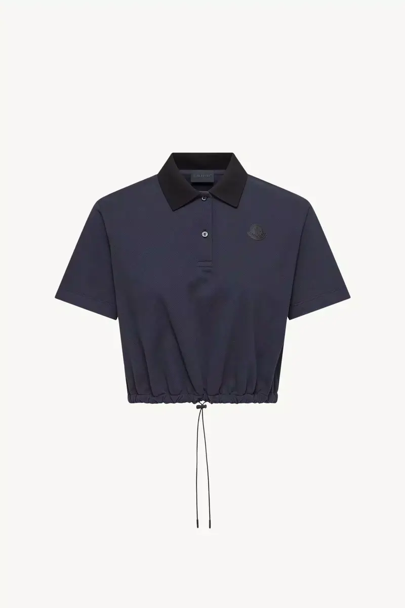Moncler Cropped Cotton Piquet Polo Shirt | Thumbnail 2 Moncler Cropped Cotton Piquet Polo Shirt | Thumbnail 2