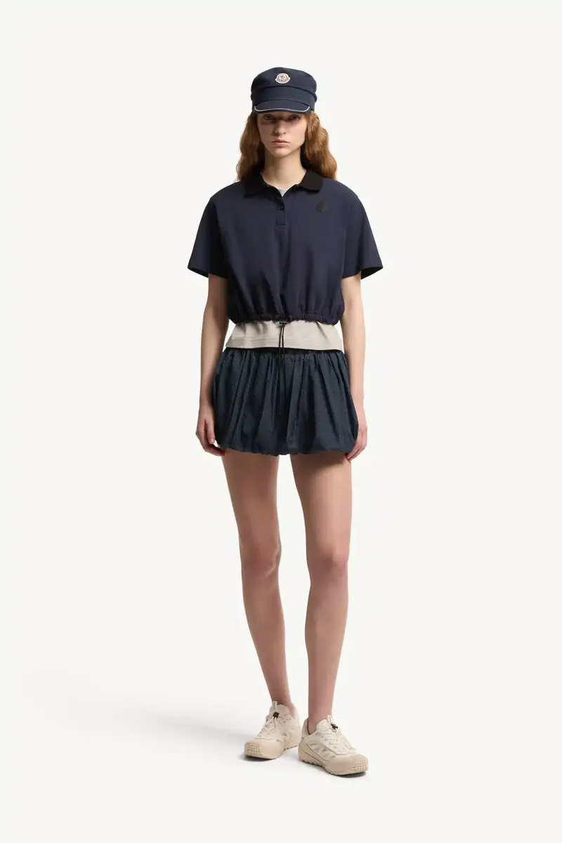 Moncler Cropped Cotton Piquet Polo Shirt | Thumbnail 3 Moncler Cropped Cotton Piquet Polo Shirt | Thumbnail 3