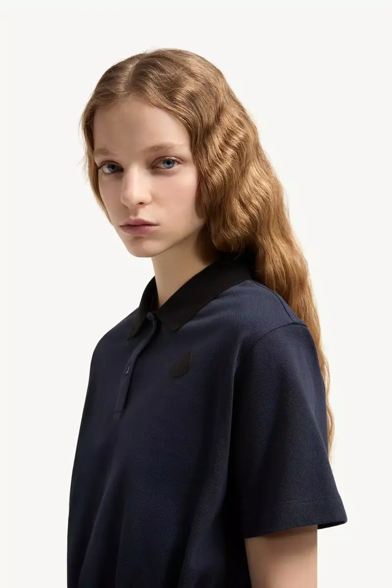Moncler Cropped Cotton Piquet Polo Shirt | Thumbnail 4 Moncler Cropped Cotton Piquet Polo Shirt | Thumbnail 4