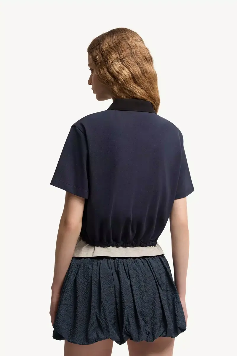 Moncler Cropped Cotton Piquet Polo Shirt | Thumbnail 6 Moncler Cropped Cotton Piquet Polo Shirt | Thumbnail 6