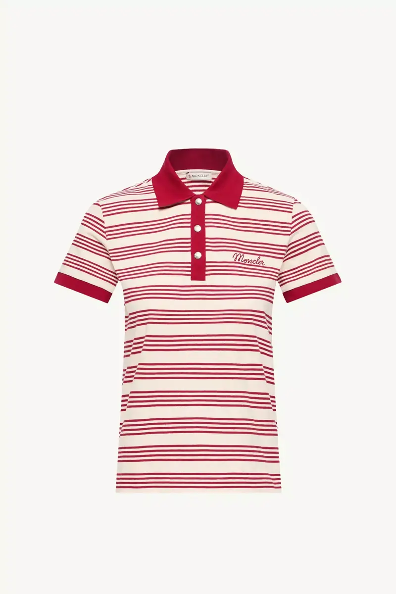 Moncler Striped Cotton Polo Shirt | Thumbnail 2 Moncler Striped Cotton Polo Shirt | Thumbnail 2