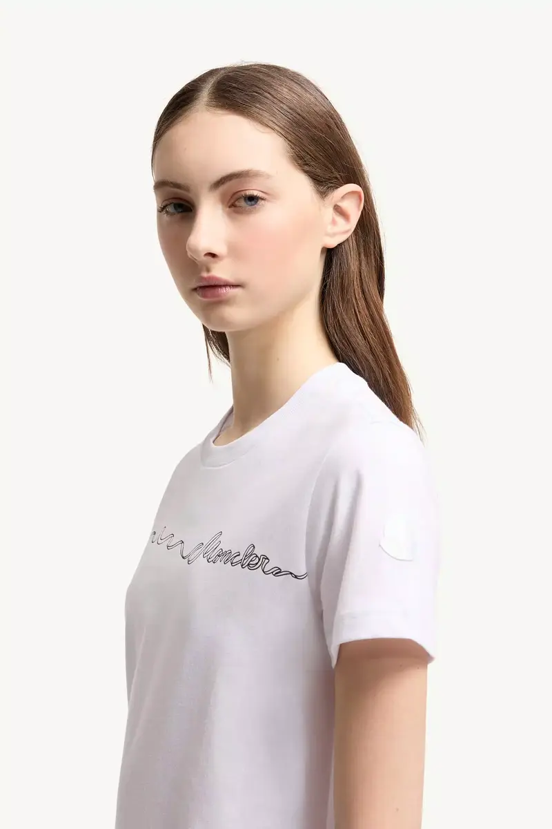 Moncler Ribbon Logo Cotton T-shirt | Thumbnail 3 Moncler Ribbon Logo Cotton T-shirt | Thumbnail 3