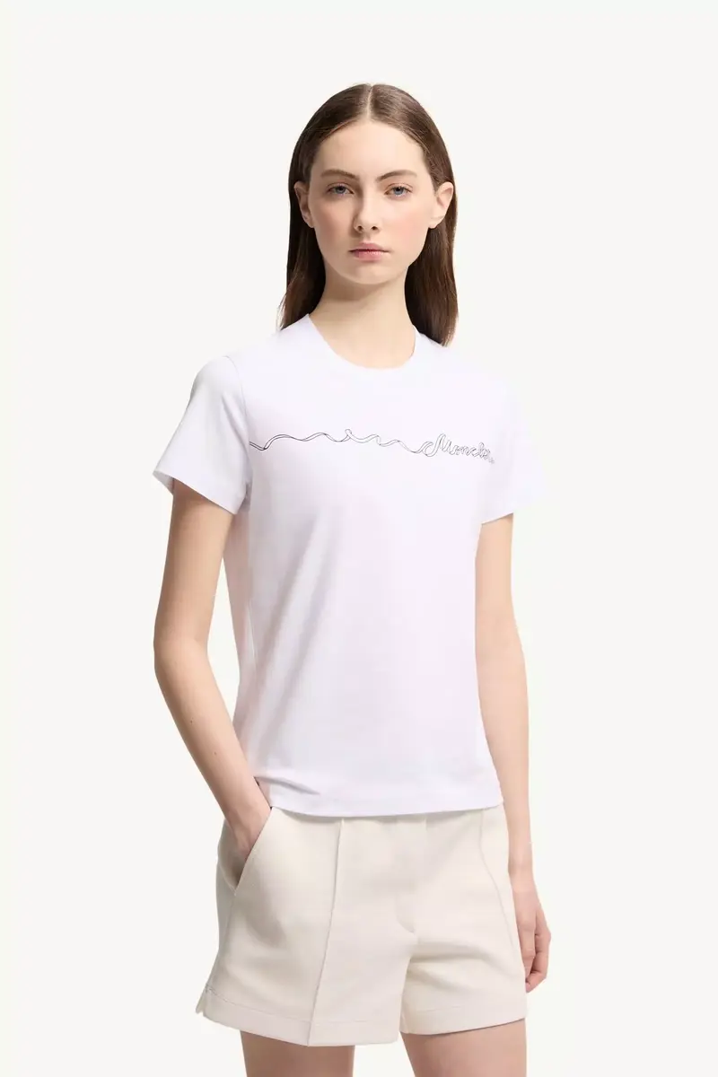 Moncler Ribbon Logo Cotton T-shirt | Thumbnail 4 Moncler Ribbon Logo Cotton T-shirt | Thumbnail 4
