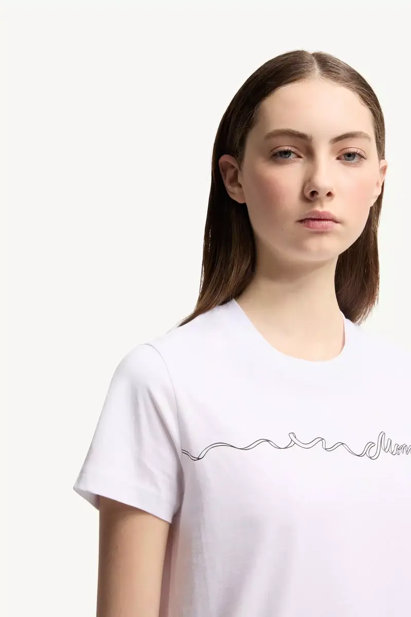 Moncler Ribbon Logo Cotton T-shirt | Thumbnail 6 Moncler Ribbon Logo Cotton T-shirt | Thumbnail 6