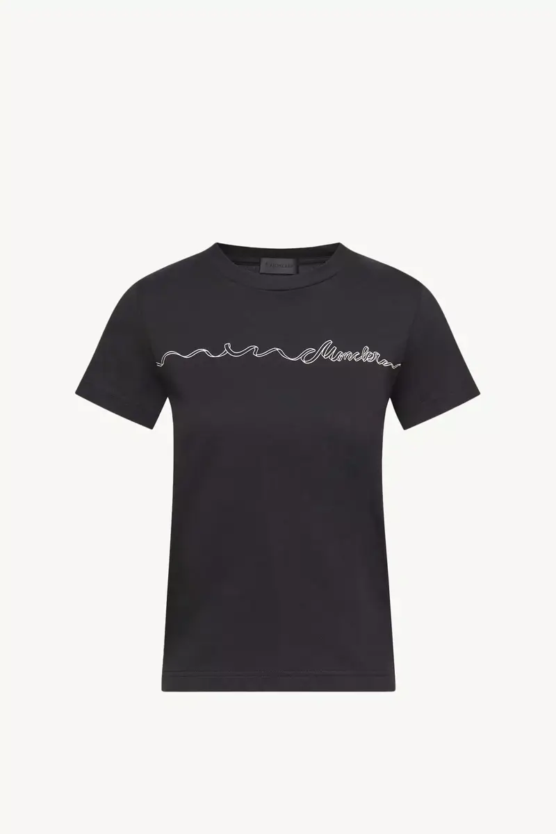 Moncler Ribbon Logo Cotton T-shirt | Thumbnail 2 Moncler Ribbon Logo Cotton T-shirt | Thumbnail 2