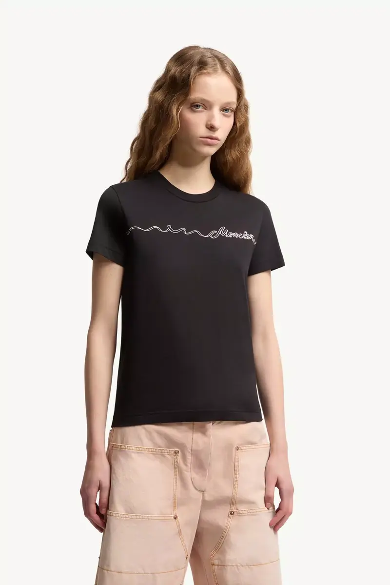 Moncler Ribbon Logo Cotton T-shirt | Thumbnail 5 Moncler Ribbon Logo Cotton T-shirt | Thumbnail 5