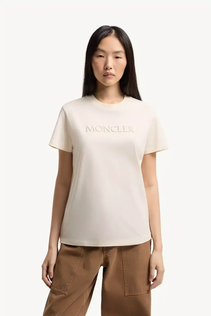 Moncler Embroidered Tonal Logo Cotton T-shirt | Thumbnail 4 Moncler Embroidered Tonal Logo Cotton T-shirt | Thumbnail 4